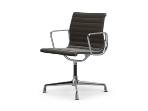 Vitra Eames EA 104 Aluminium Swivel Chair - Leather