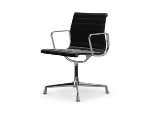 Vitra Eames EA 104 Aluminium Swivel Chair - Leather