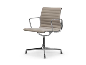 Vitra Eames EA 104 Aluminium Swivel Chair - Leather