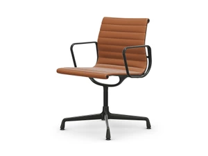 Vitra Eames EA 104 Aluminium Swivel Chair - Leather