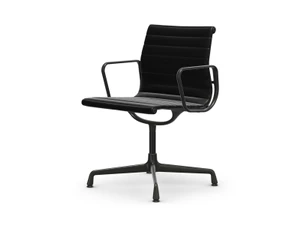 Vitra Eames EA 104 Aluminium Swivel Chair - Leather