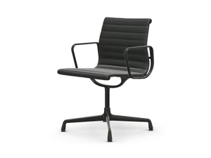 Vitra Eames EA 104 Aluminium Swivel Chair - Leather