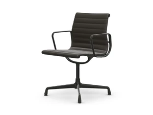 Vitra Eames EA 104 Aluminium Swivel Chair - Leather