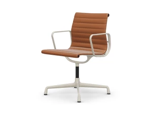Vitra Eames EA 104 Aluminium Swivel Chair - Leather
