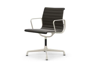 Vitra Eames EA 104 Aluminium Swivel Chair - Leather