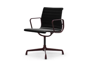 Vitra Eames EA 104 Aluminium Swivel Chair - Leather