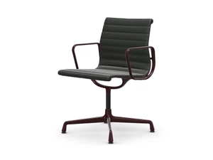 Vitra Eames EA 104 Aluminium Swivel Chair - Leather