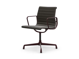 Vitra Eames EA 104 Aluminium Swivel Chair - Leather