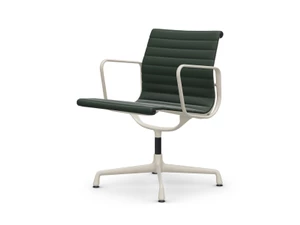 Vitra Eames EA 108 Swivel Aluminium Chair - Leather
