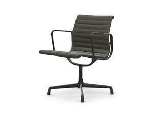 Vitra Eames EA 108 Swivel Aluminium Chair - Leather