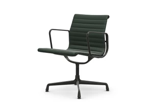 Vitra Eames EA 108 Swivel Aluminium Chair - Leather