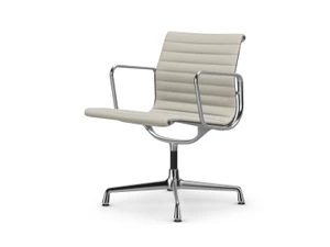 Vitra Eames EA 108 Swivel Aluminium Chair - Leather