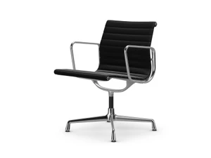 Vitra Eames EA 108 Swivel Aluminium Chair - Leather