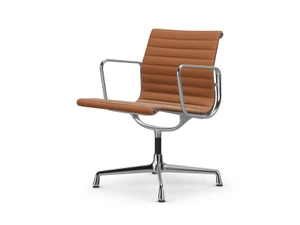 Vitra Eames EA 108 Swivel Aluminium Chair - Leather