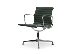 Vitra Eames EA 108 Swivel Aluminium Chair - Leather