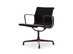Vitra Eames EA 108 Swivel Aluminium Chair - Leather