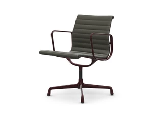 Vitra Eames EA 108 Swivel Aluminium Chair - Leather