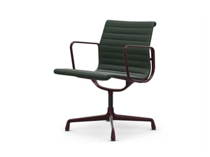 Vitra Eames EA 108 Swivel Aluminium Chair - Leather