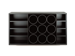 Zanotta 744 Speed Tall Sideboard - Sliding Door