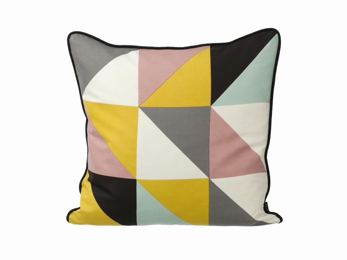 Ferm Living Remix Yellow Silk Cushion