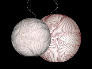 Foscarini Planet Suspension Light Red Thread