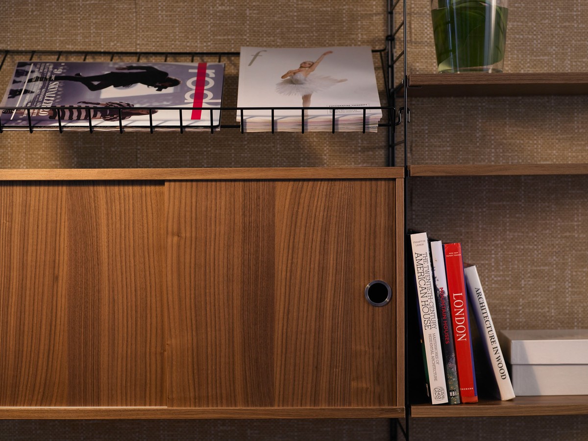 Buy the String Modular Shelving System Walnut & Black at nest.co.uk