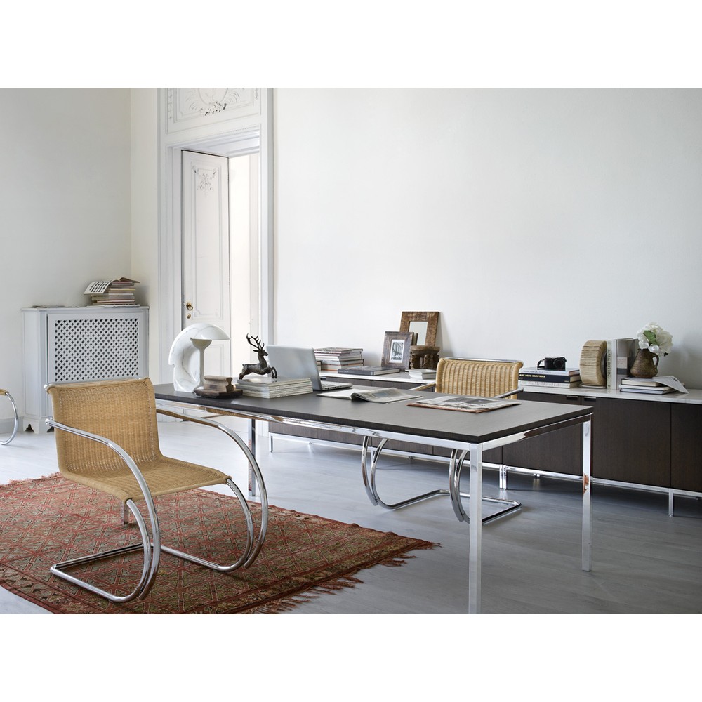 Buy the Knoll Studio Florence Knoll Dining Table Grey Stained Oak at